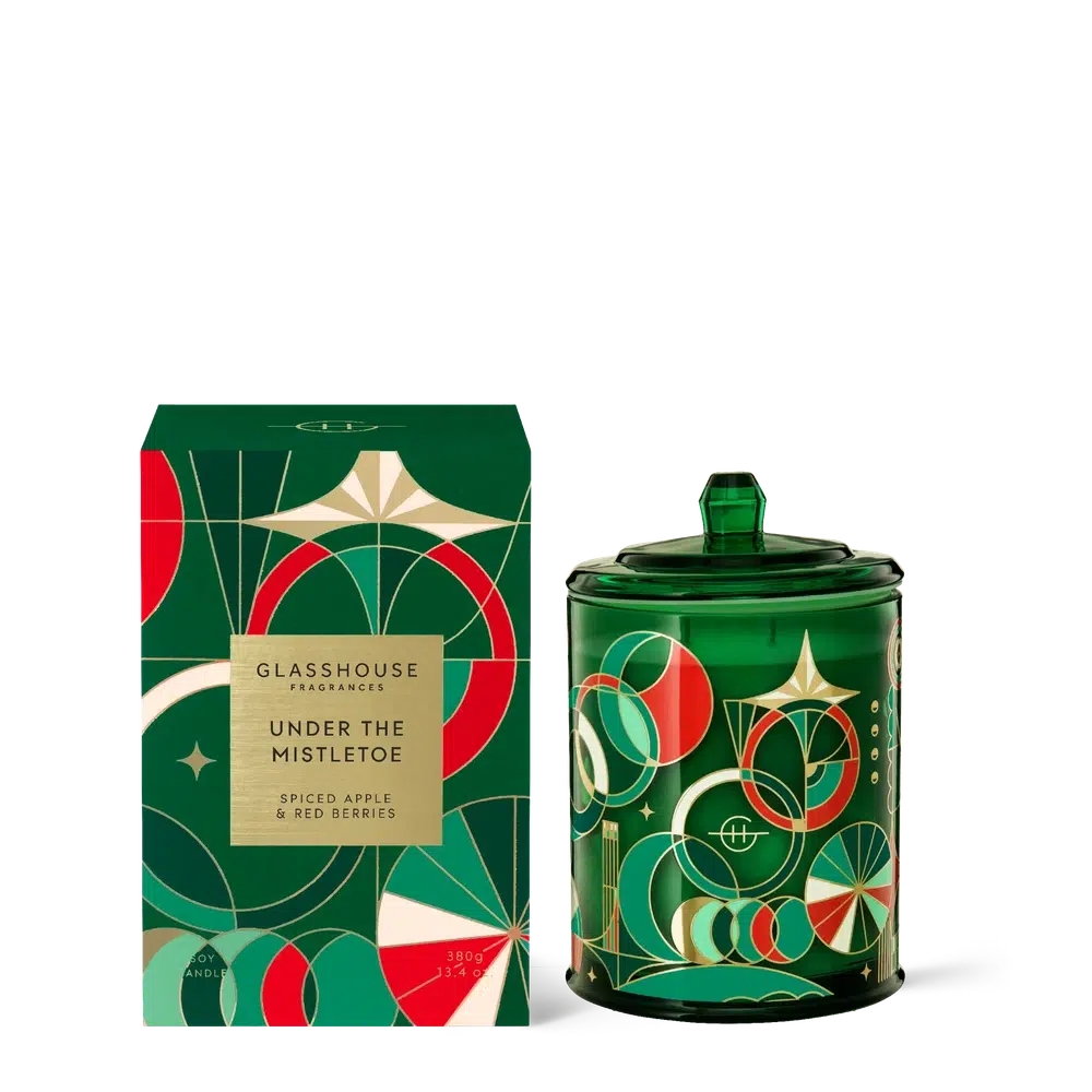 Christmas Limited Edition Under The Mistletoe 380g Candle by Glasshouse Fragrances-Candles2go