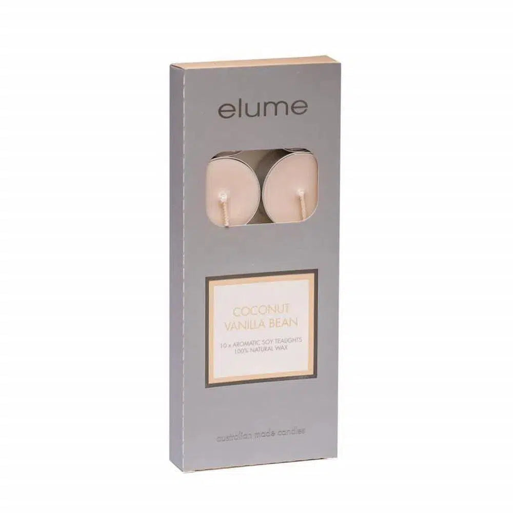 Coconut Vanilla Bean Tealights 10 Pack by Elume-Candles2go