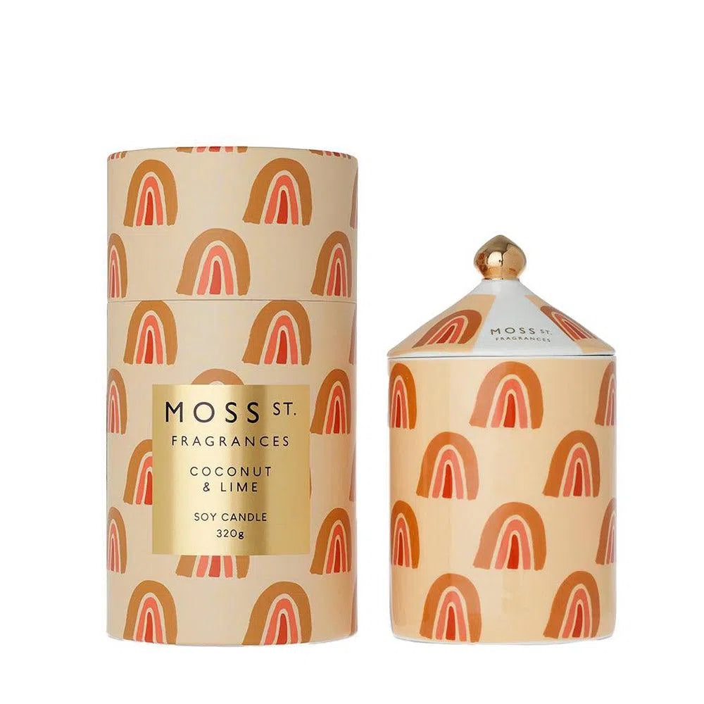 Coconut and Lime 320g Ceramic Candle by Moss St Fragrances-Candles2go