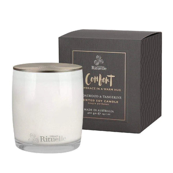 Comfort Sandalwood & Tangerine Soy Candle 400g by Urban Rituelle-Candles2go