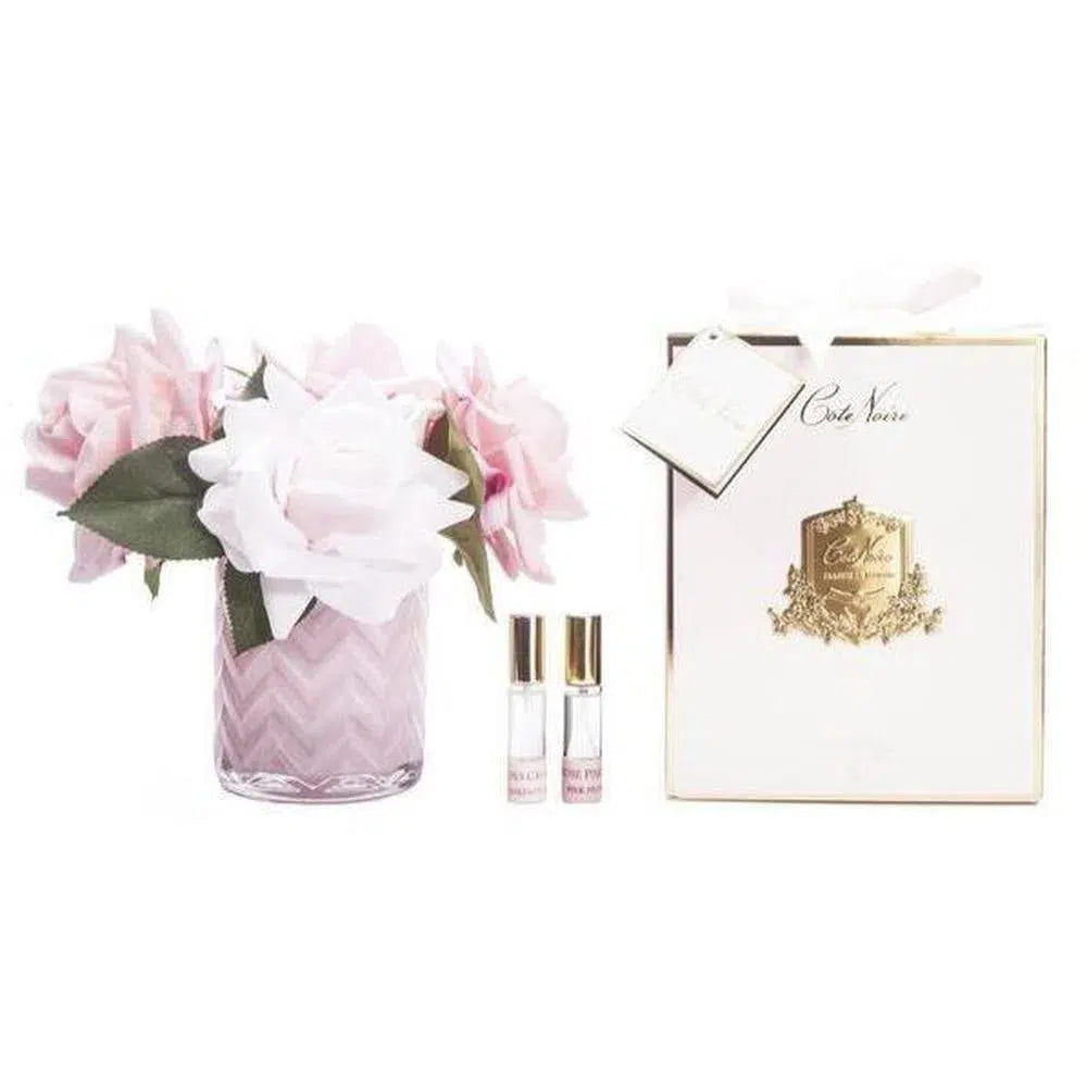 Cote Noire Herringbone Perfumed Flower in Pink Roses HCF03-Candles2go