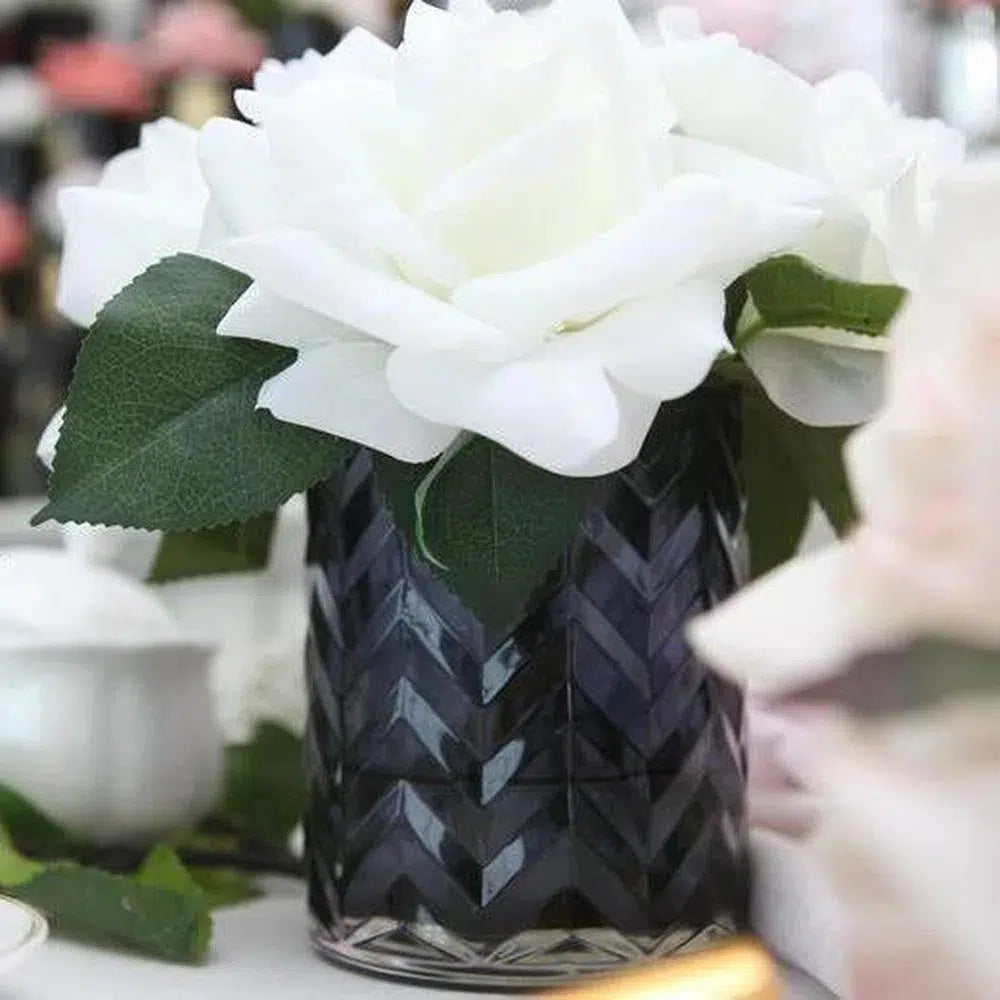 Cote Noire Herringbone Perfumed Flower in White Roses - HCF04-Candles2go