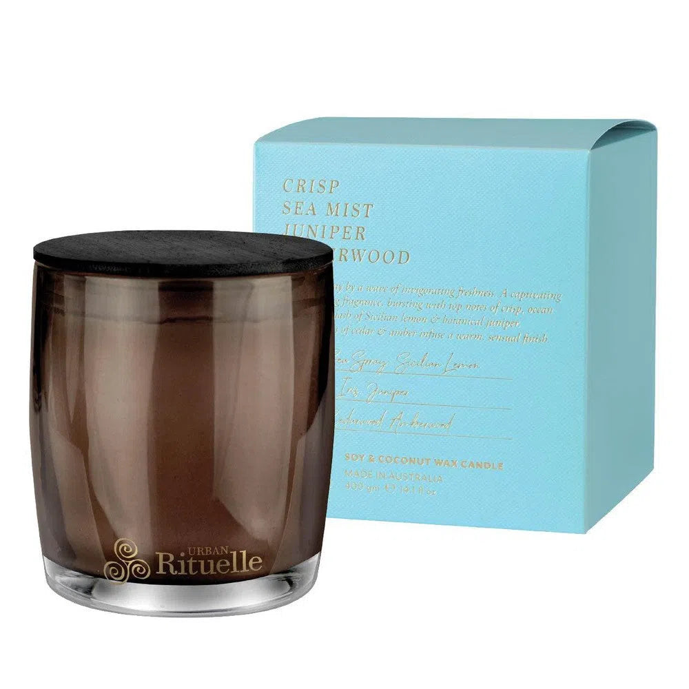 Crisp Seamist, Juniper and Amberwood 400g Candle by Urban Rituelle-Candles2go
