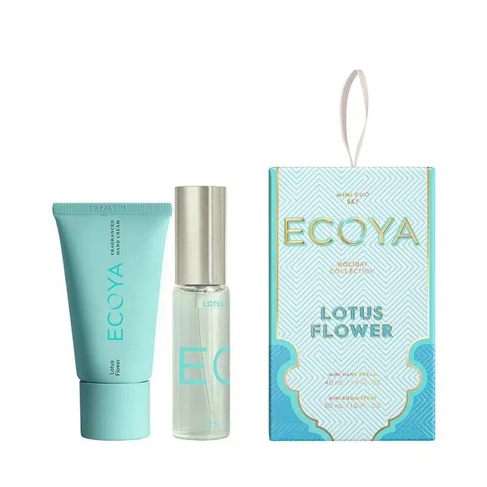 Ecoya Lotus Flower Mini Duo Gift Set Limited Edition Christmas 2024-Candles2go