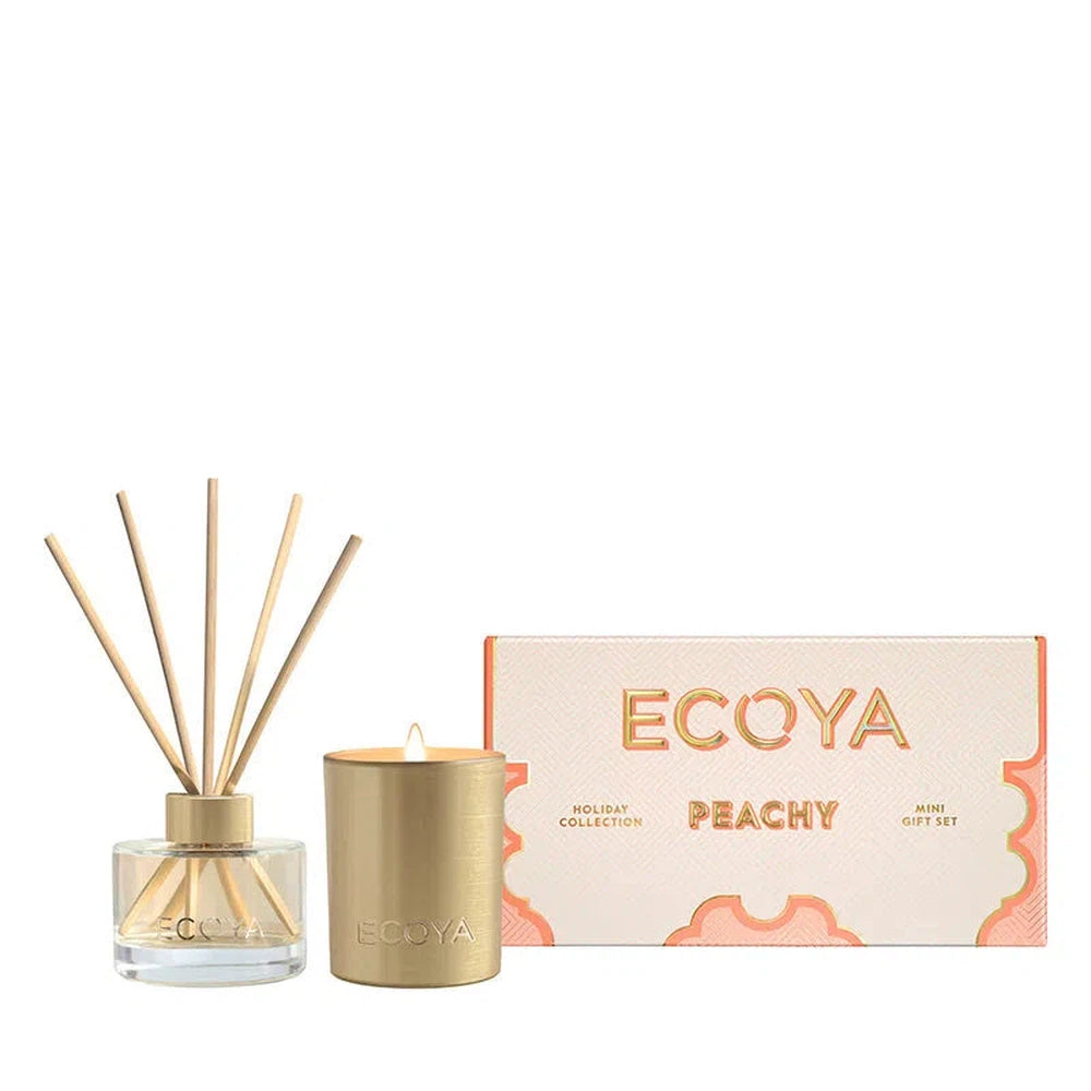 Ecoya Peachy Mini Candle & Diffuser Gift Set Limited Edition Christmas 2024-Candles2go