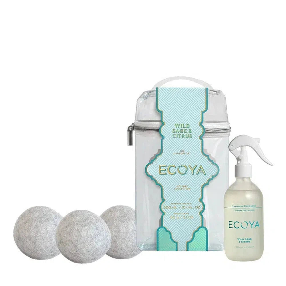 Ecoya Wild Sage & Citrus Laundry Dryer Ball & Linen Spray Set Limited Edition Christmas 2024-Candles2go