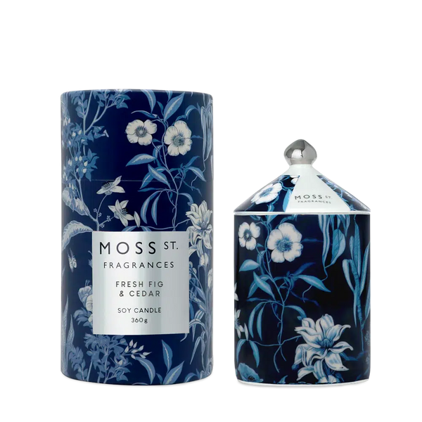 Fresh Fig & Cedar 360g Ceramic Candle by Moss St Ceramics-Candles2go