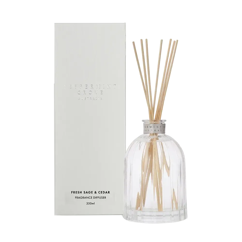 Fresh Sage and Cedar Diffuser 350ml by Peppermint Grove-Candles2go