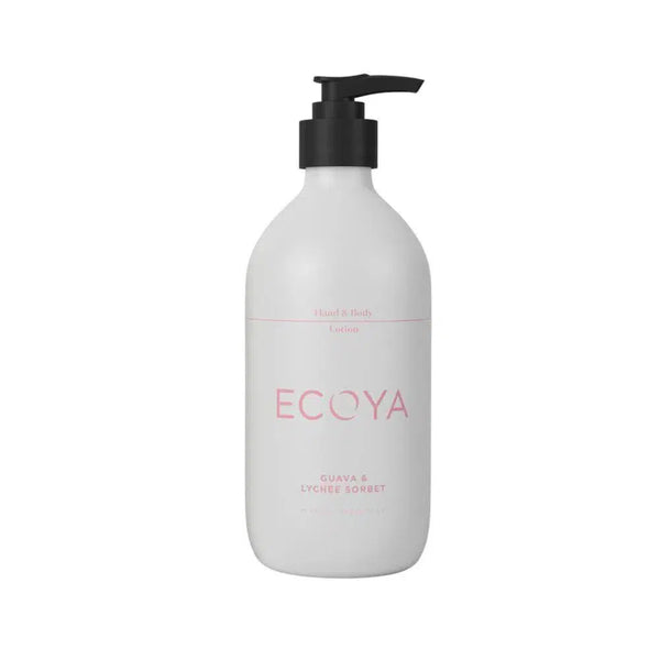Guava and Lychee Sorbet Hand and Body Lotion 450ml By Ecoya Fruity-Candles2go