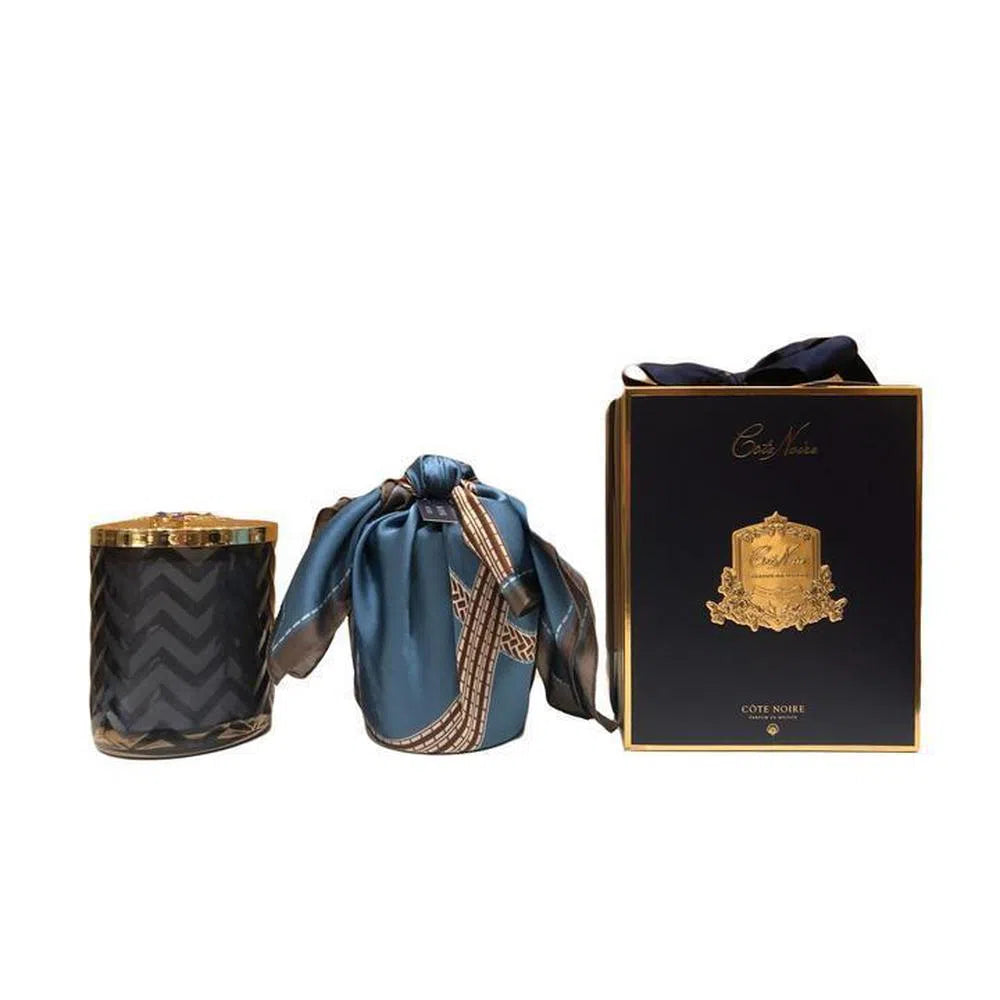 Herringbone 600g Candle with Scarf Dragonfly by Cote Noire-Candles2go