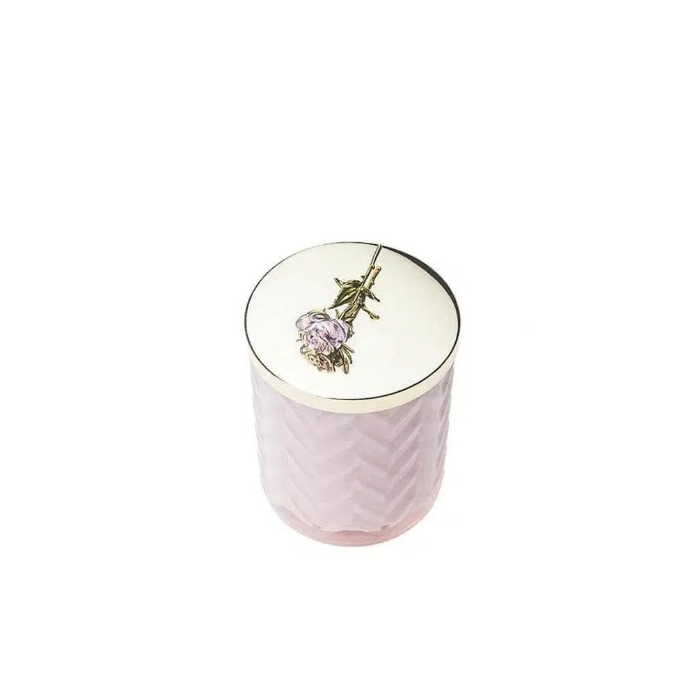 Herringbone 600g Candle with Scarf Pink Rose by Cote Noire-Candles2go