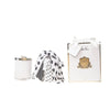 Herringbone 600g Candle with Scarf White Flower by Cote Noire