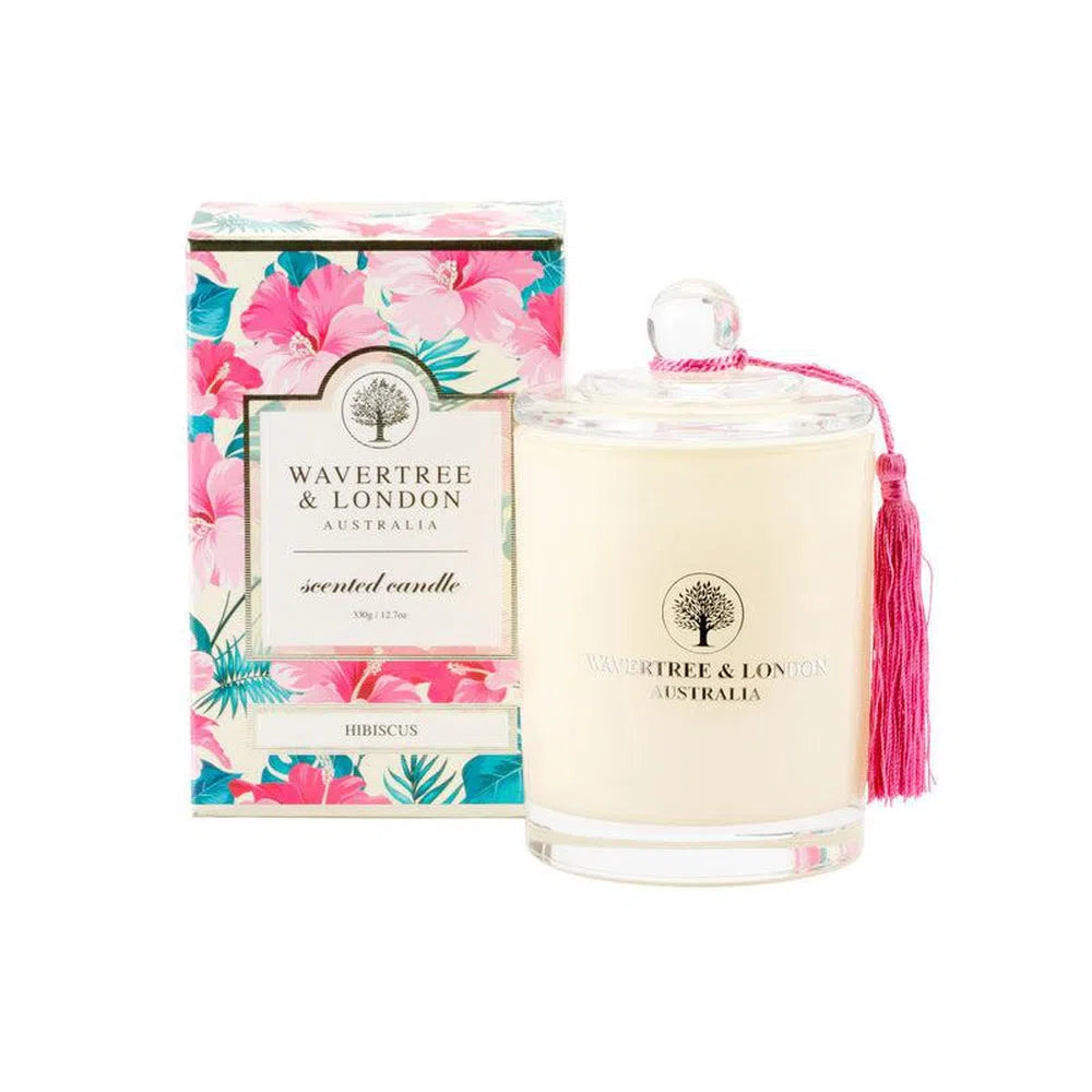 Hibiscus Candle 330g by Wavertree and London-Candles2go