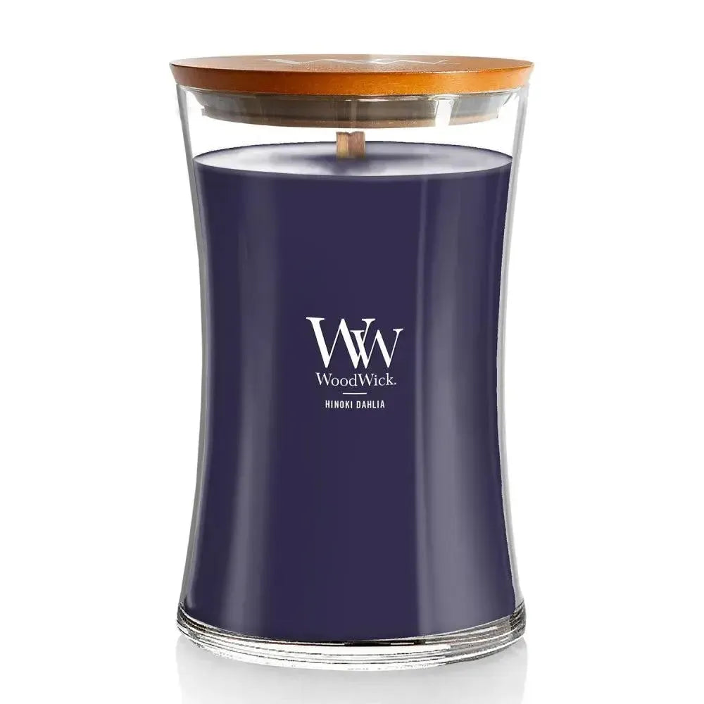 Hinoki Dahlia Large 609g Candle by Woodwick-Candles2go