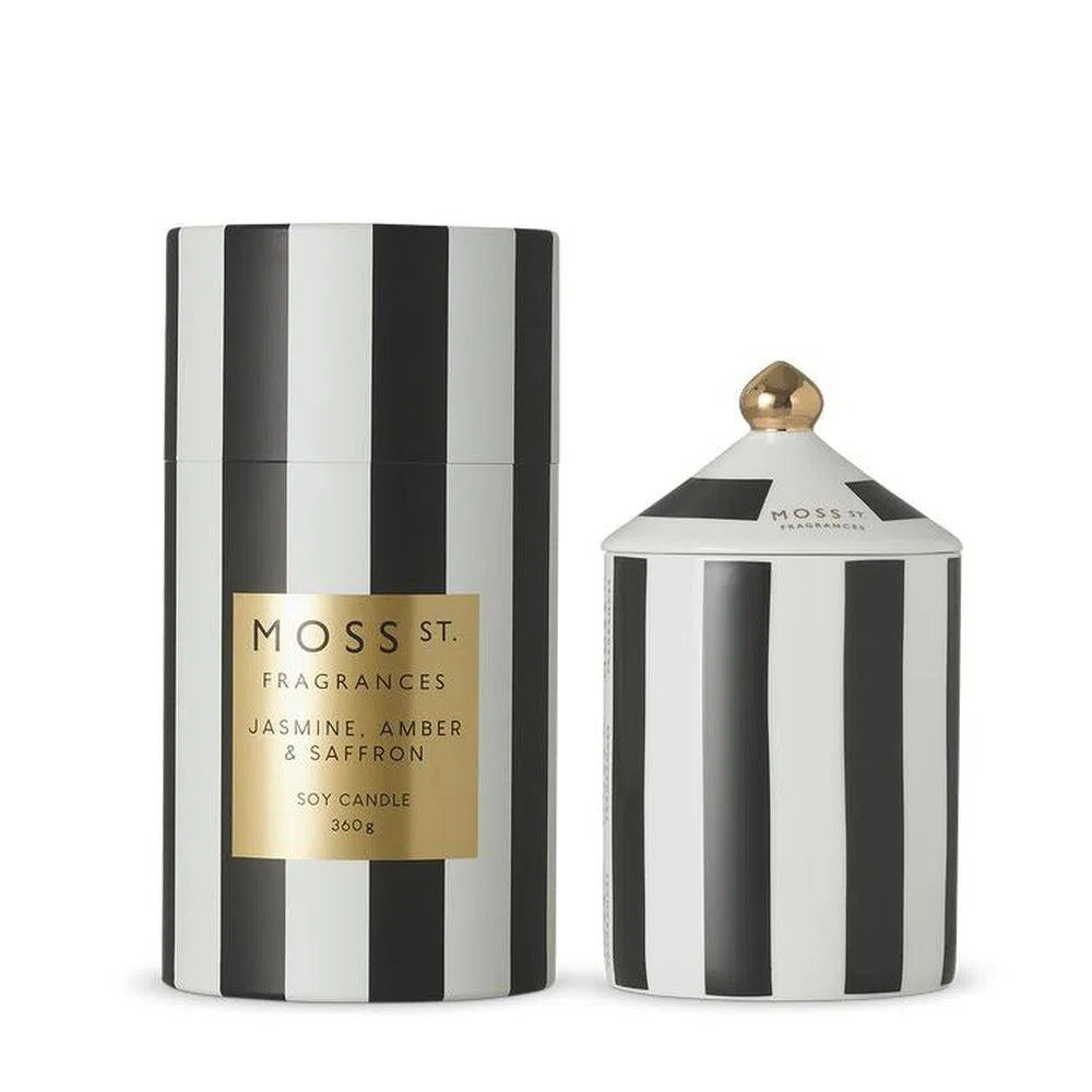 Jasmine, Amber & Saffron 360g Ceramic Candle by Moss St Ceramics-Candles2go