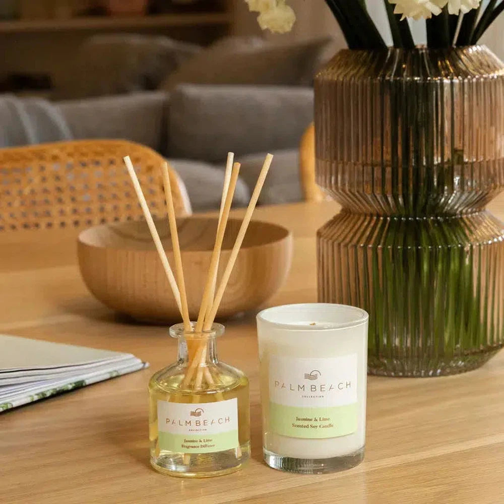 Jasmine & Lime Mini Candle and Diffuser Set by Palm Beach-Candles2go