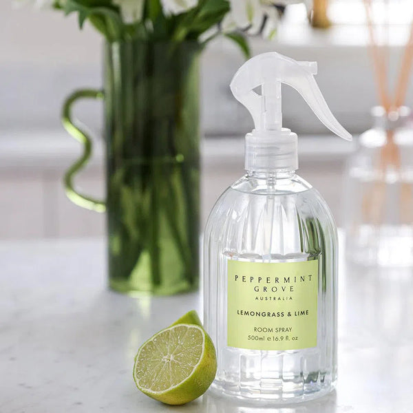 Lemongrass & Lime 500ml Room Spray by Peppermint Grove-Candles2go