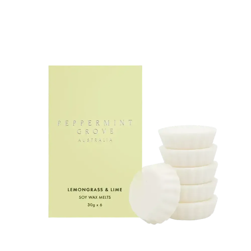 Lemongrass & Lime Soy Wax Melts 30g x 6 by Peppermint Grove-Candles2go