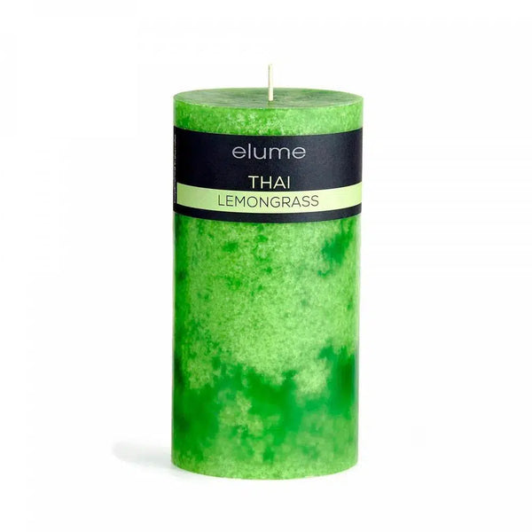 Lemongrass Round 7.5 x 22.5cm Pillar Candle by Elume-Candles2go