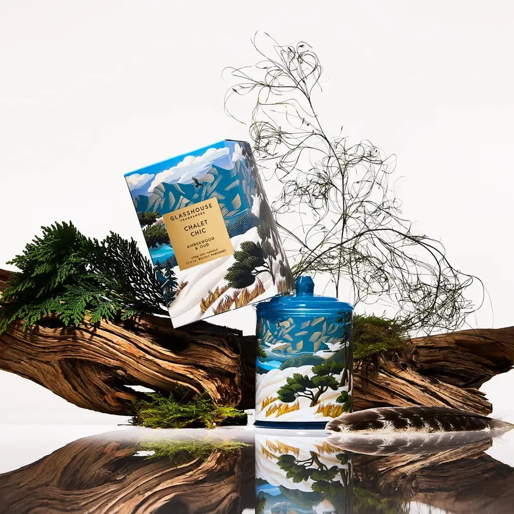 Limited Edition Chalet Chic 380g Candle by Glasshouse Fragrance - Northern Peaks Collection-Candles2go