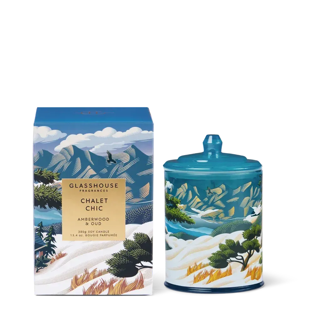 Limited Edition Chalet Chic 380g Candle by Glasshouse Fragrance - Northern Peaks Collection-Candles2go