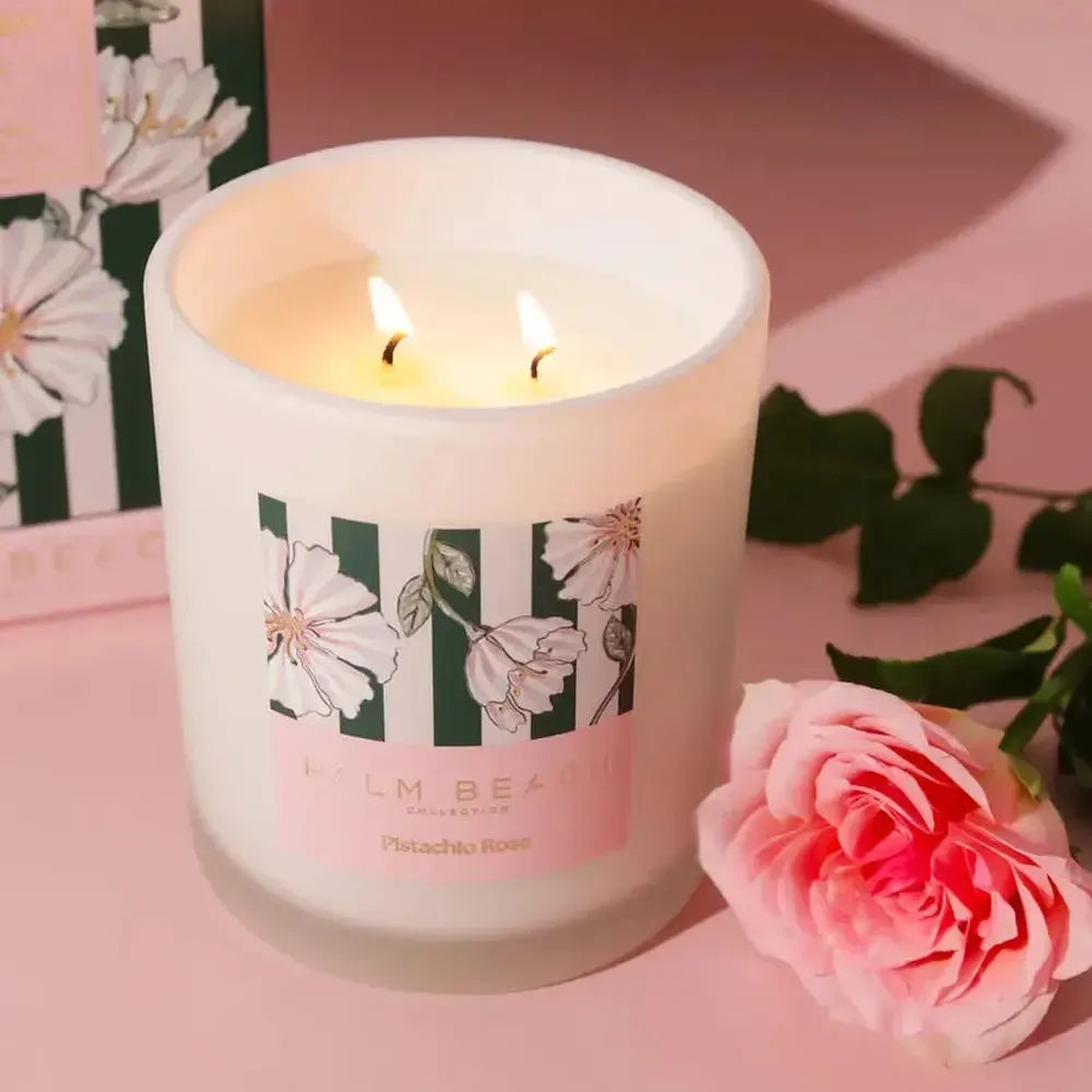 Limited Edition Mother's Day Pistachio Rose 420g Candle by Palm Beach-Candles2go