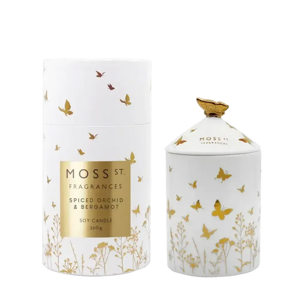 Limited Edition Mother's Day Spiced Orchid & Bergamot 360g Candle by Moss St Ceramics-Candles2go