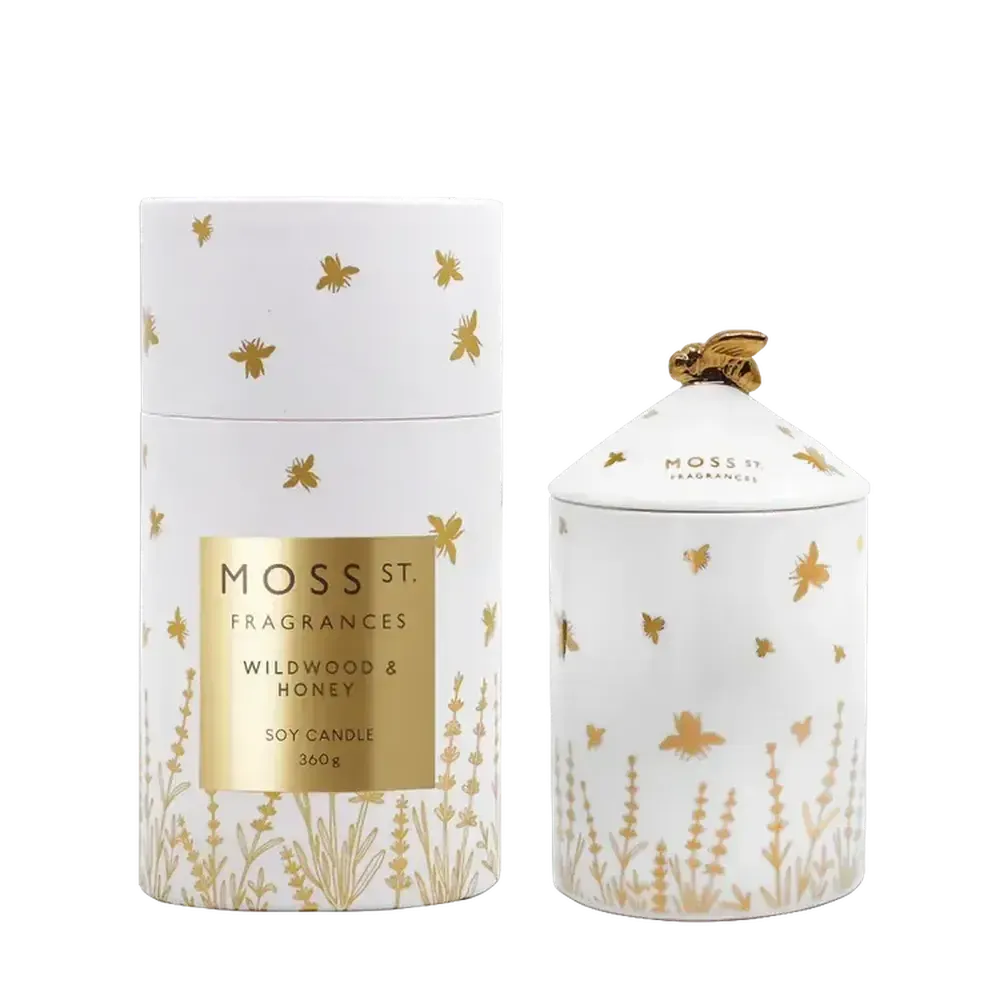 Limited Edition Mother's Day Wildwood & Honey 360g Candle by Moss St Ceramics-Candles2go