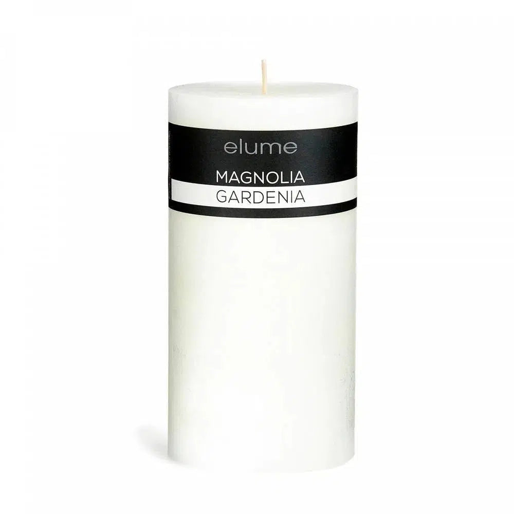 Magnolia Gardenia Round 7.5 x 22.5cm Pillar Candle by Elume-Candles2go