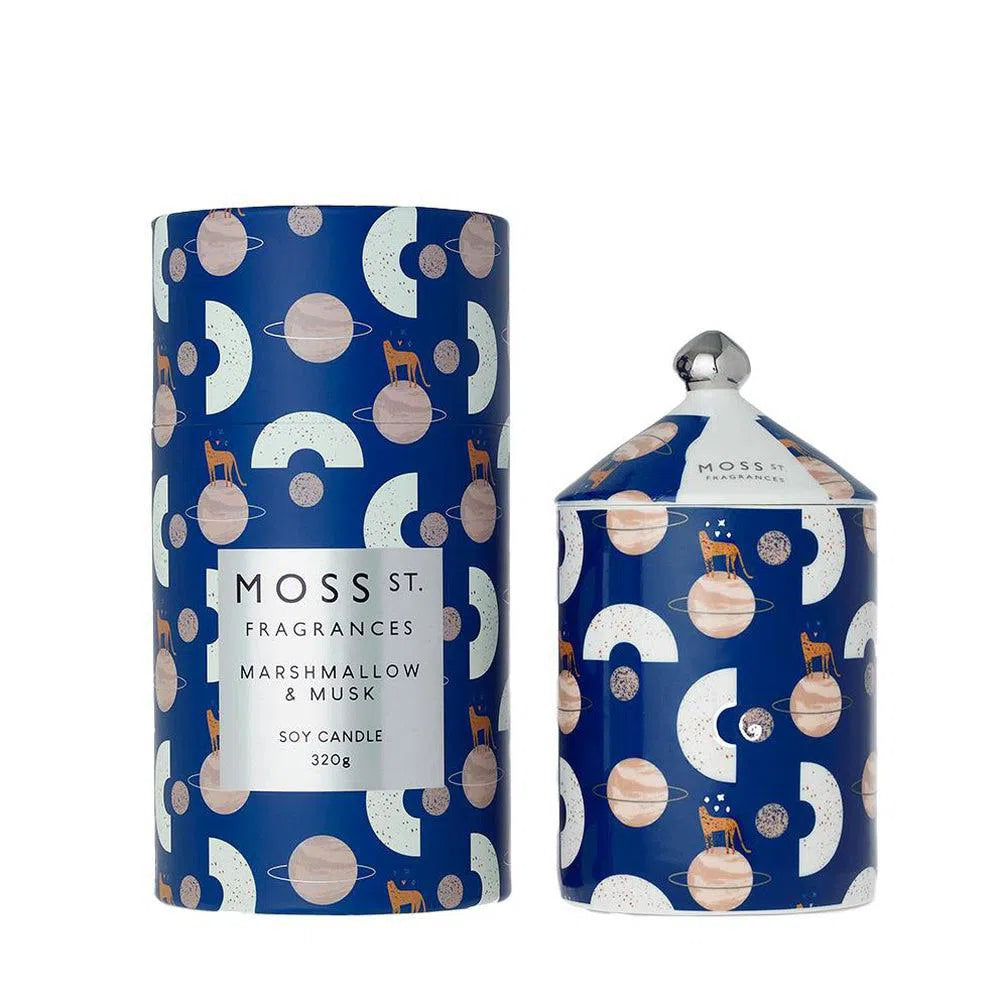 Marshmallow and Musk 320g Ceramic Candle by Moss St Fragrances-Candles2go