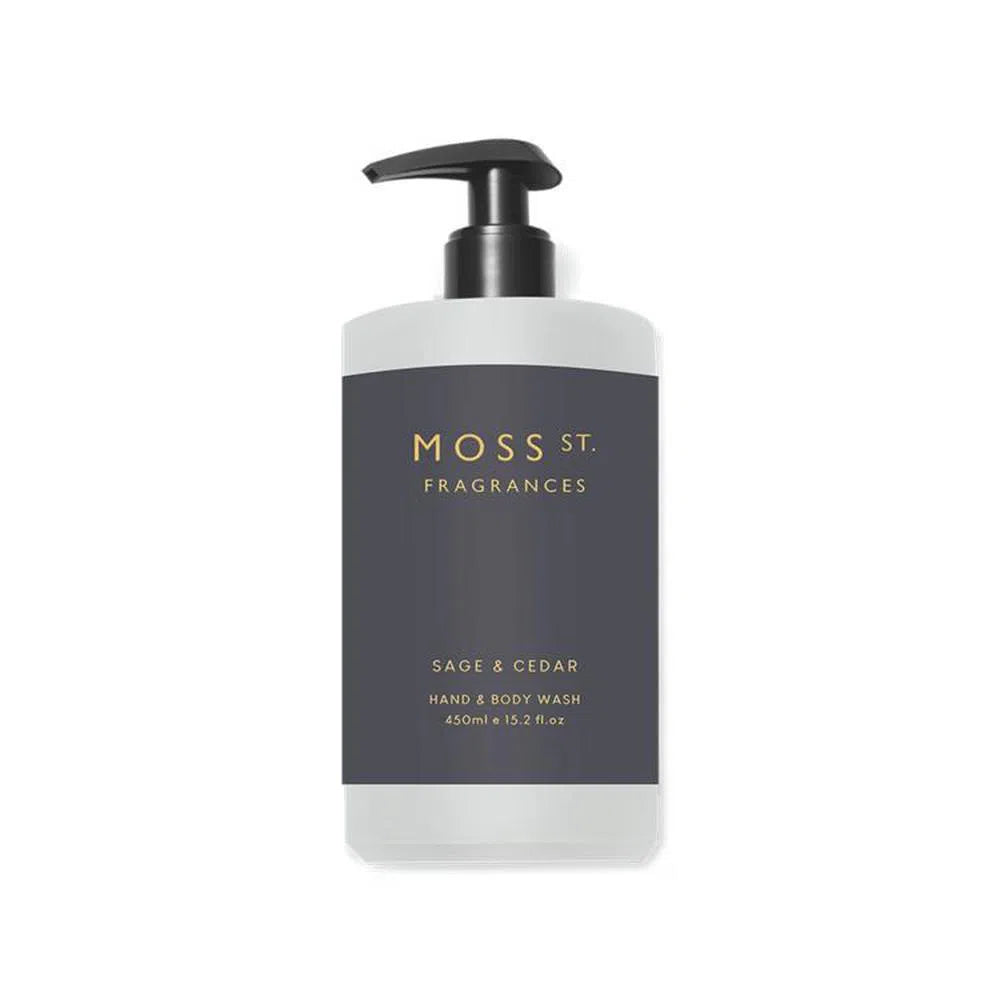 Moss St Hand and Body Wash 450ml Sage and Cedar-Candles2go