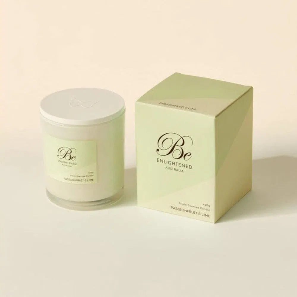 Passionfruit and Lime 420g Triple Scented Candle by Be Enlightened-Candles2go