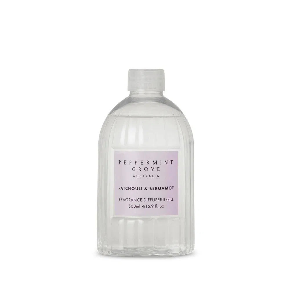 Patchouli & Bergamot Diffuser Refill 500ml by Peppermint Grove-Candles2go