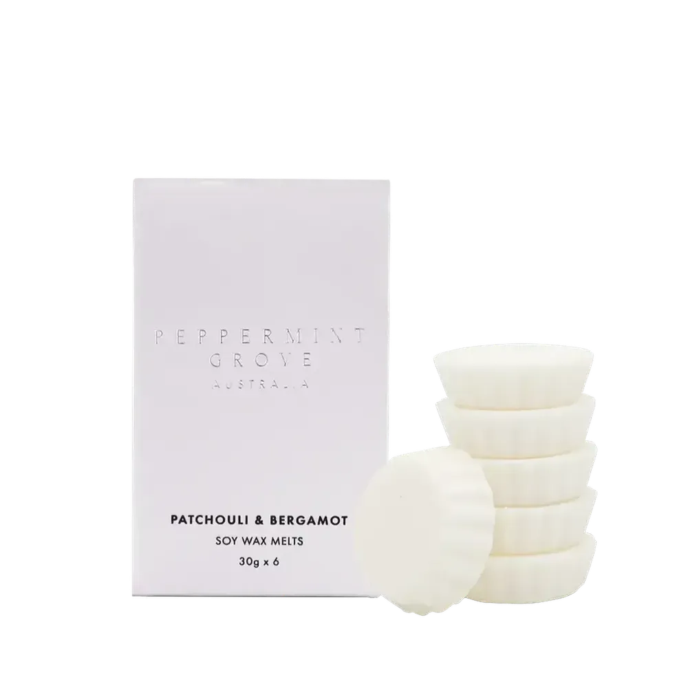Patchouli & Bergamot Soy Wax Melts 30g x 6 by Peppermint Grove-Candles2go