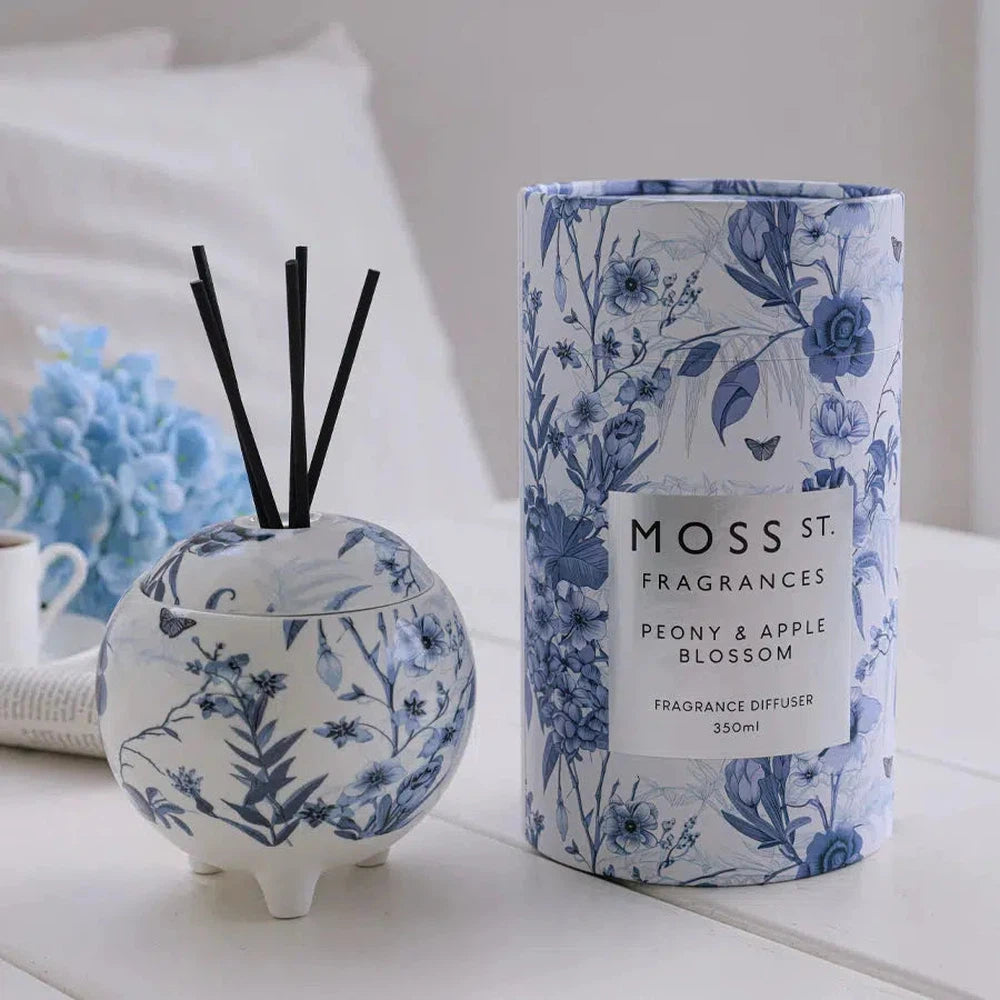 Peony & Apple Blossom 350ml Ceramic Diffuser by Moss St Ceramics-Candles2go