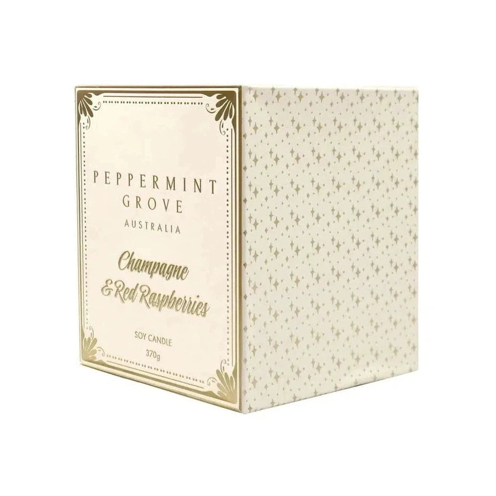 Peppermint Grove Champagne & Red Raspberries 370g Candle Limited Edition Christmas-Candles2go