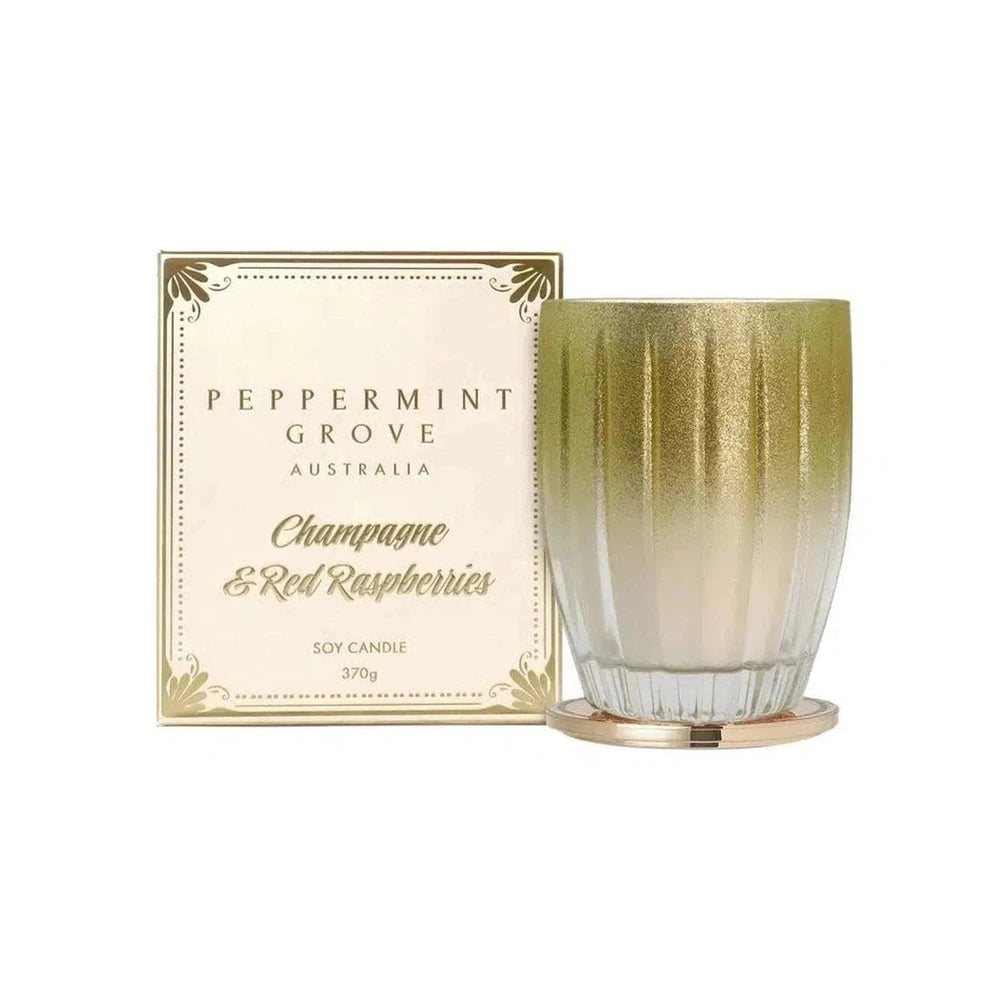 Peppermint Grove Champagne & Red Raspberries 370g Candle Limited Edition Christmas-Candles2go