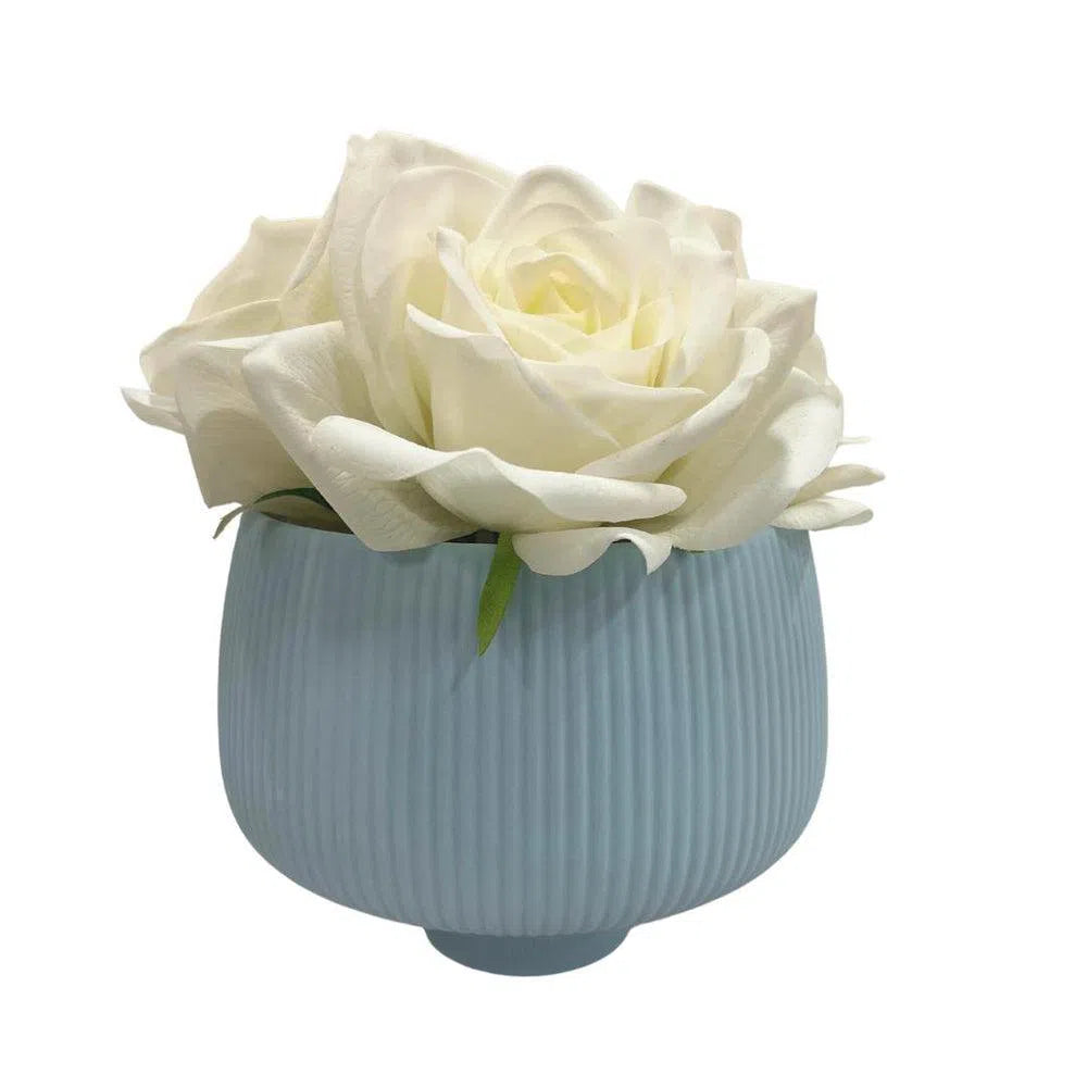 Planter Pot Ceramic in Blue Australian Native Collection Clearance-Candles2go