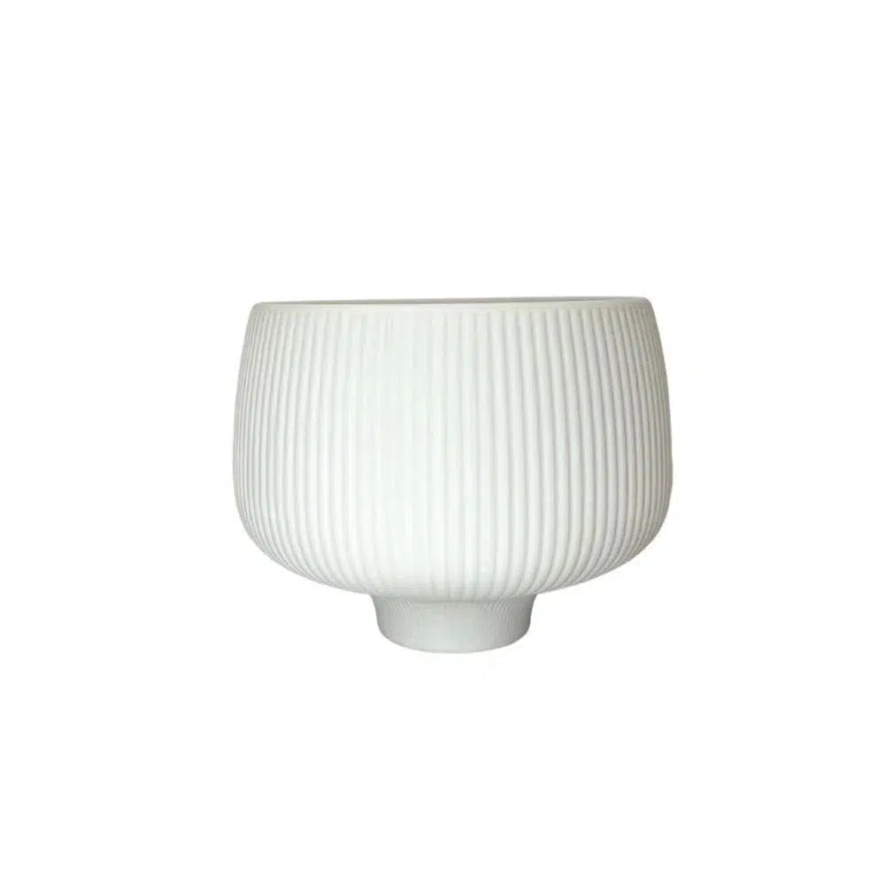 Planter Pot Ceramic in White Australian Native Collection Clearance-Candles2go