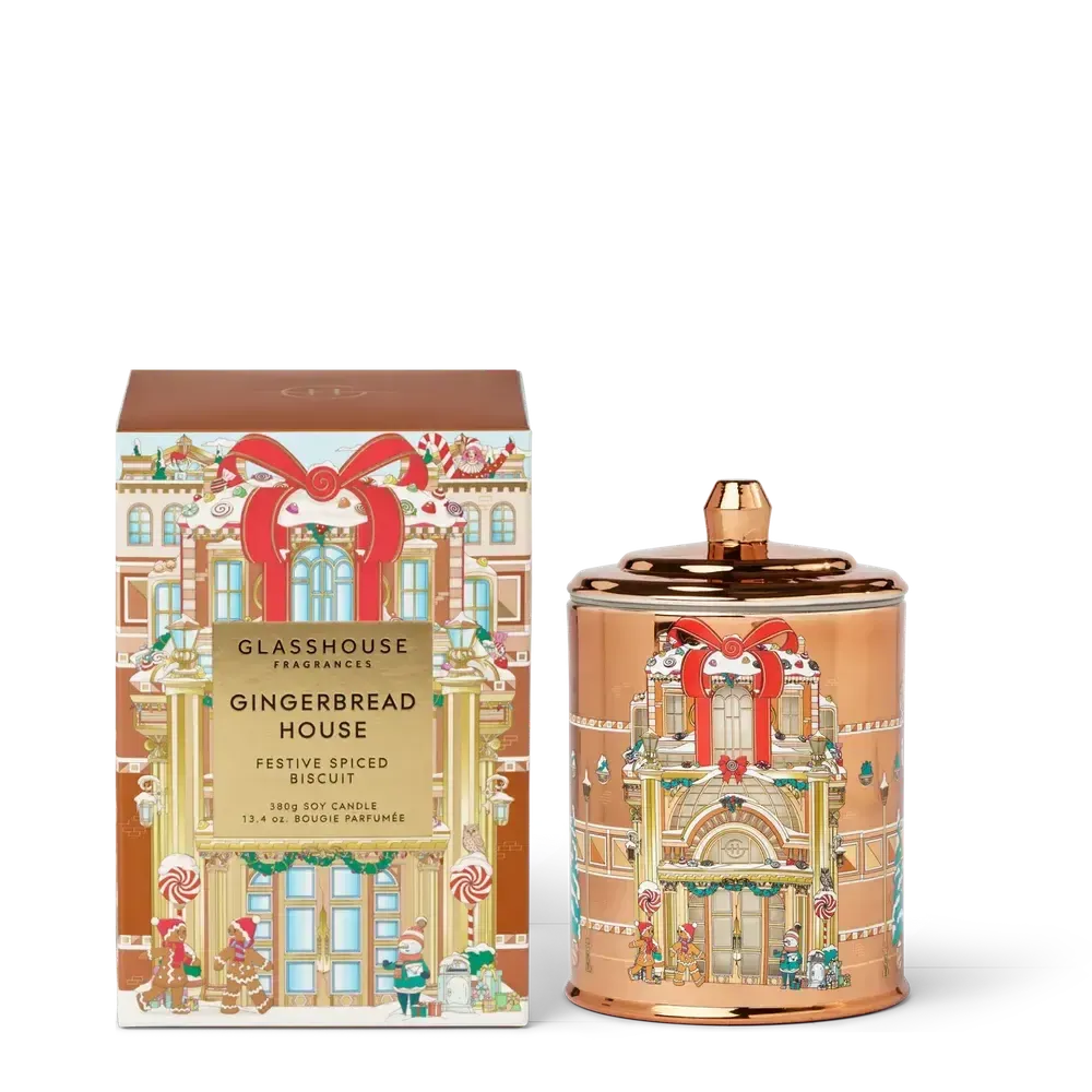 Pre-Order Only - Christmas Limited Edition Glasshouse Gingerbread House 380g Candle 2025-Candles2go
