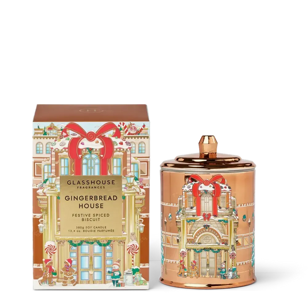 Pre-Order Only - Christmas Limited Edition Glasshouse Gingerbread House 380g Candle 2025-Candles2go