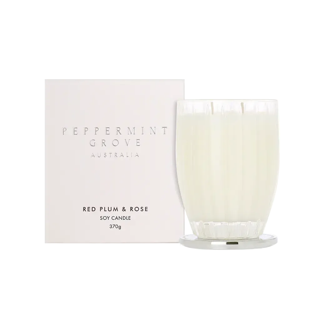 Red Plum and Rose Candle 370g by Peppermint Grove-Candles2go