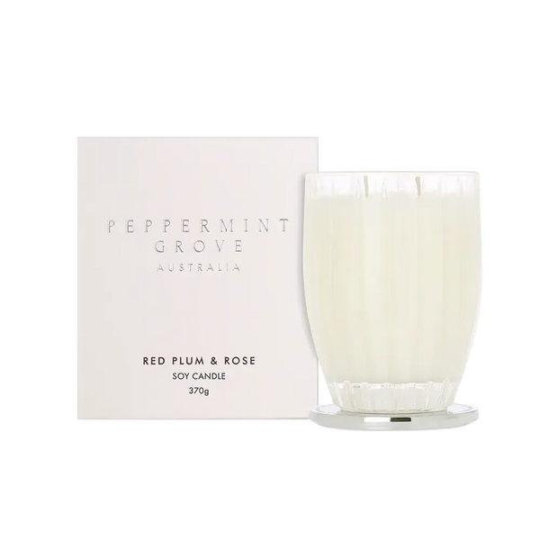 Red Plum and Rose Candle 370g by Peppermint Grove-Candles2go
