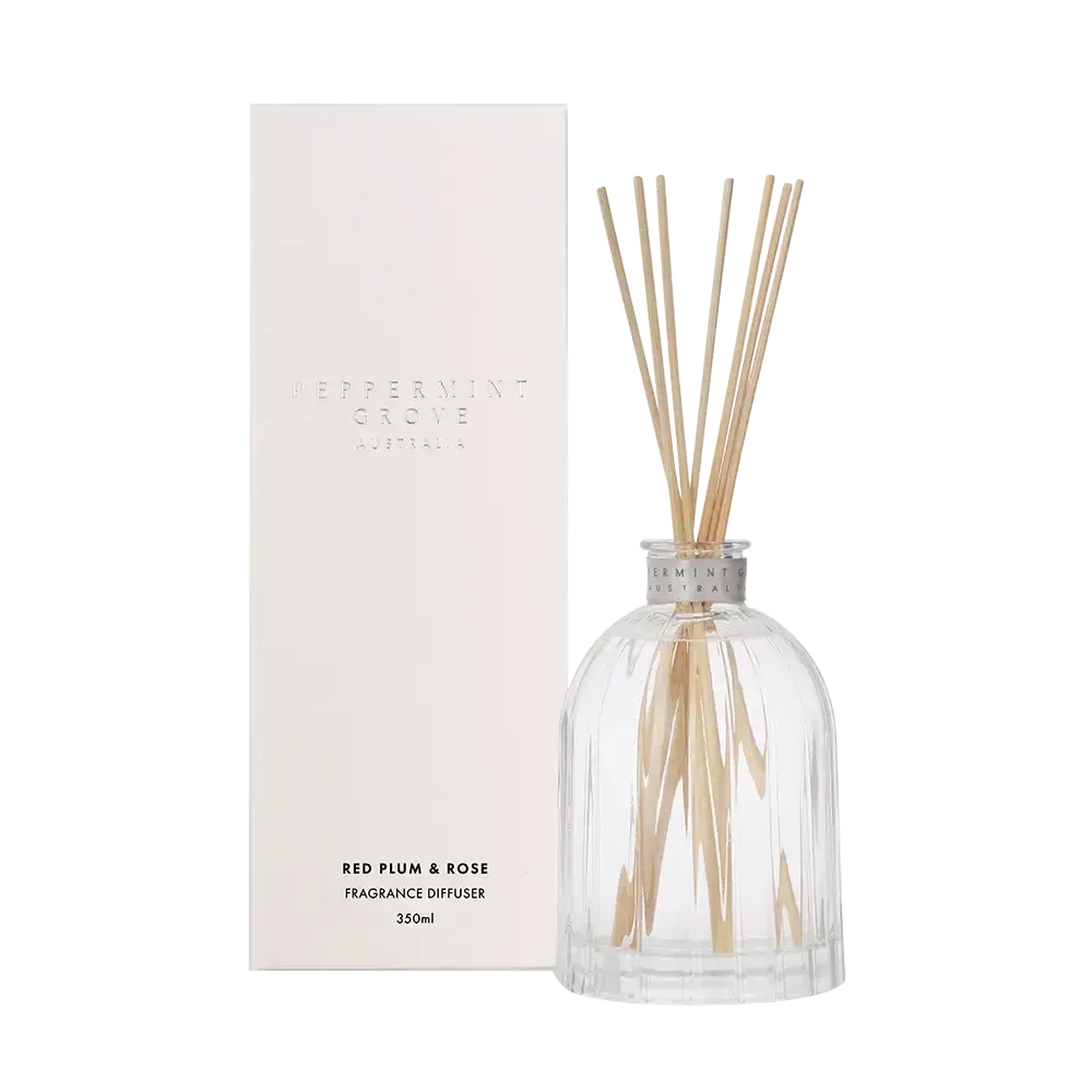 Red Plum and Rose Diffuser 350ml by Peppermint Grove-Candles2go