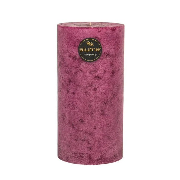 Rose Peony Round 10 x 20cm Pillar Candle by Elume-Candles2go