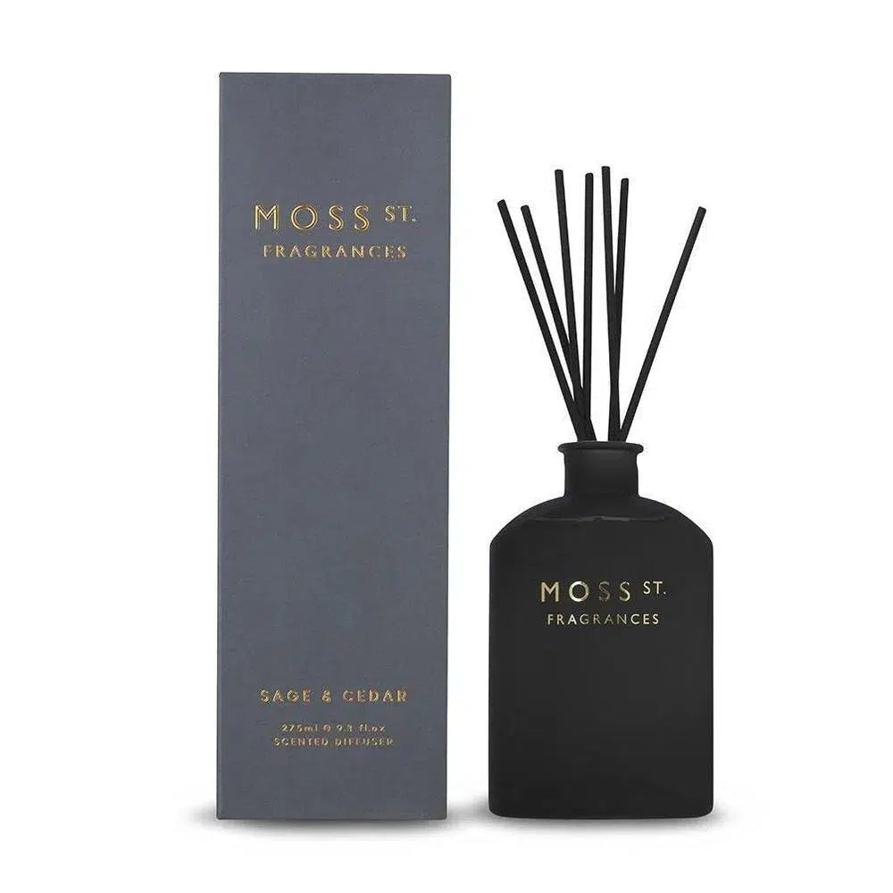 Sage and Cedar 275ml Reed Diffuser by Moss St Fragrances-Candles2go