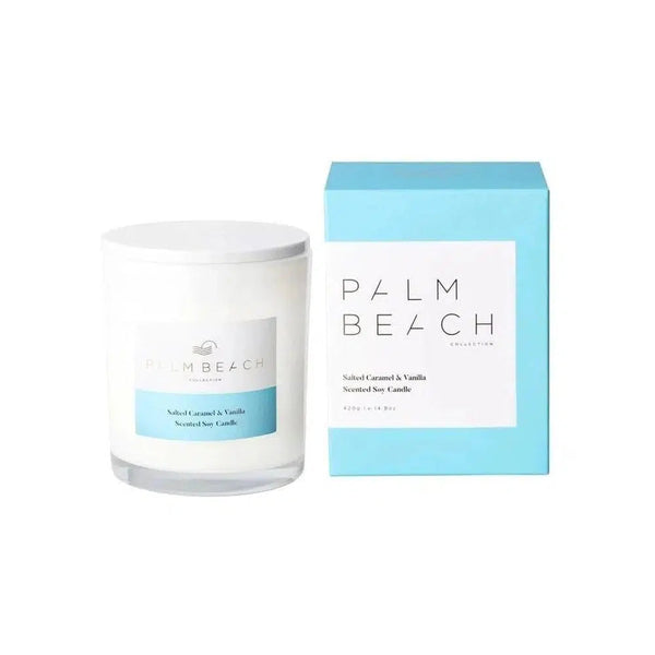 Salted Caramel & Vanilla Candle 420g by Palm Beach-Candles2go