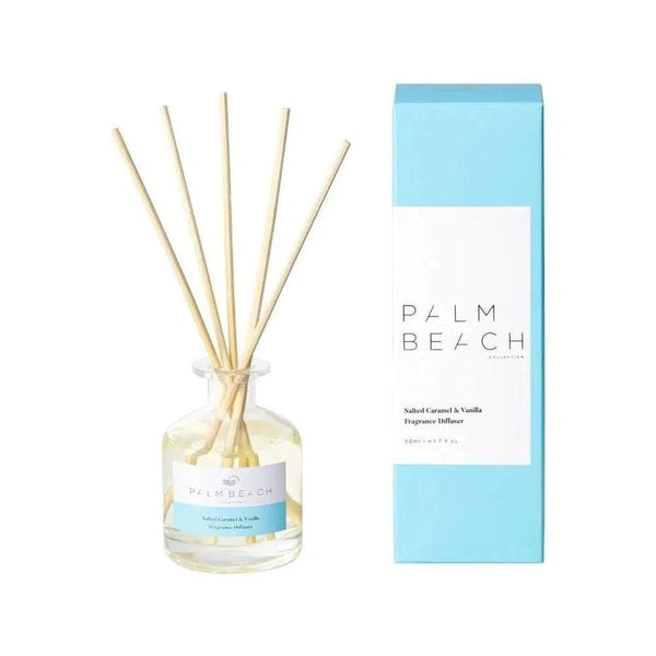 Salted Caramel & Vanilla Mini Diffuser 50ml by Palm Beach-Candles2go