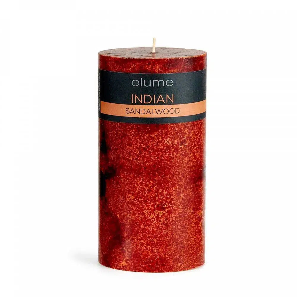 Sandalwood Round 7.5 x 15cm Pillar Candle by Elume-Candles2go