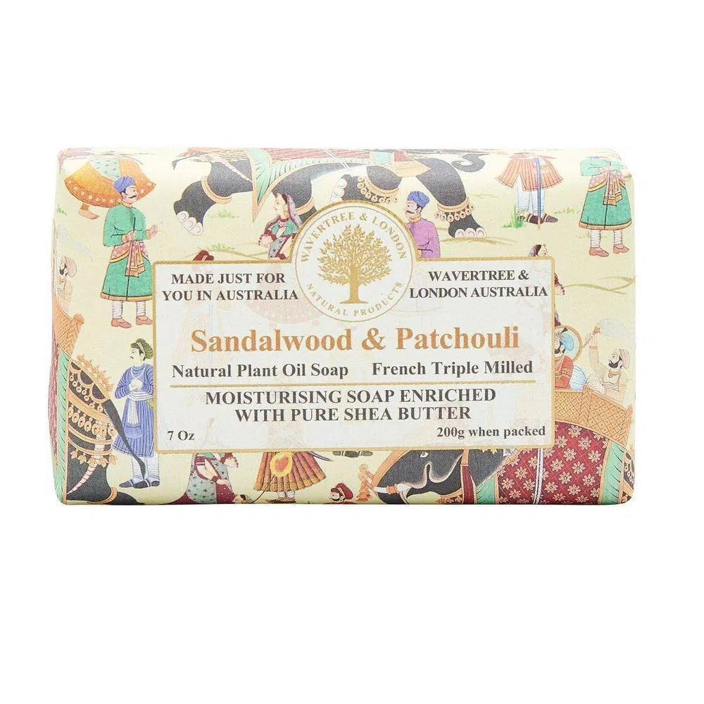 Sandalwood and Patchouli Soap 200g by Wavertree and London-Candles2go